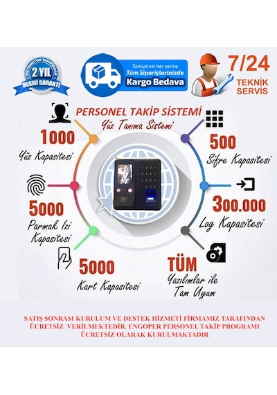 Personel Takip Sistemi Yüz Tanıma Parmak İzi Pdks Programı Dahil