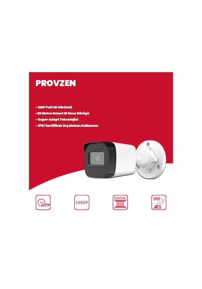 Provzen Hikvision Rv 5 Kameralı Full Hd Geniş Açı Güvenlik Kamerası 1tb