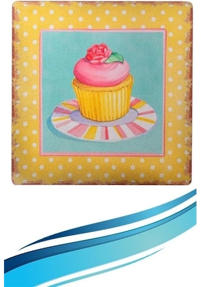 Durukar Decotown Duvar Panosu 40 40 Cup Cake Muffin Motifli Duvar Süsü