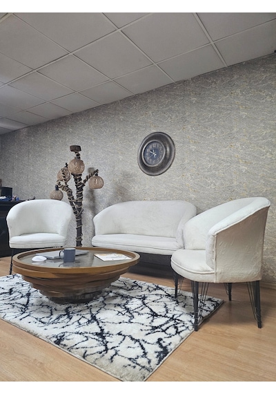 Zafir Teddy Takım Siyah Boyalı Telli Ayak Çay Seti Koltuk - Berjer , Balkon, Salon, Ofis Krem Zafir Teddy Takım Siyah Boyalı Telli Ayak Çay Seti Koltuk - Berjer , Balkon, Salon, Ofis Krem