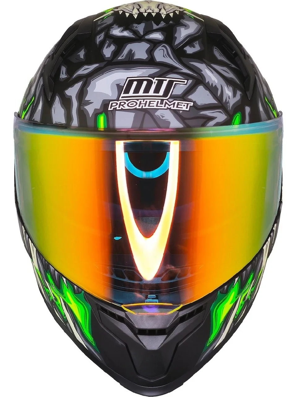 Mts M-910 Skull Güneş Vizörlü Dot/Ce Onaylı Full Face Motosiklet Kaskı Çok Renkli
