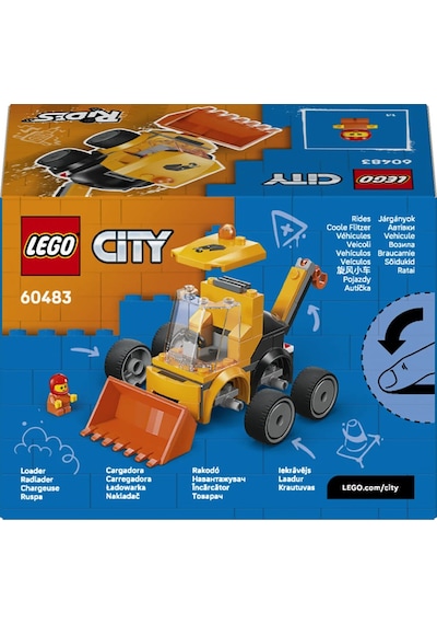 LEGO® City Araçlar – İnşaat Yükleyicisi 60483 - 5 Yaş Üzeri Çocuklar için İşçi Minifigürlü Yaratıcı Oyuncak Yapım Seti (61 Parça)