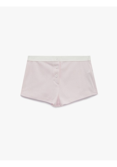 Koton Beli Lastikli Düğme Detaylı Rahat Kesim Pamuklu Şort Pijama Altı Pınk Strıpe 6slk80037mk Pembe Koton Beli Lastikli Düğme Detaylı Rahat Kesim Pamuklu Şort Pijama Altı Pınk Strıpe 6slk80037mk Pembe
