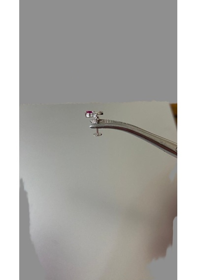 Taşlı Kiraz Tasarım Tragus Helix Pearsing Kıkırdak Küpe Gümüş