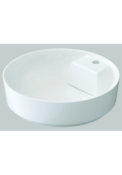 Idevit Slim Daire Gizli Gider Çanak Daire Lavabo 48CM Dahil