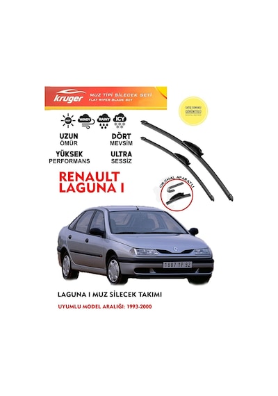 Renault Laguna 1 Silecek Silgi Silgeç Silgeç Silgi Takımı 1993 Model Araca Özel Aparat