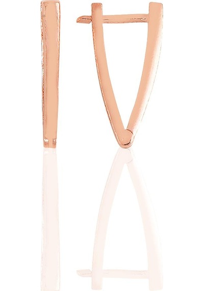 Gümüş Rose 18 Mm Özel Tasarım Üçgen Küpe