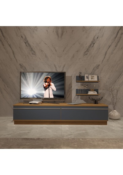 Decoraktiv Eko 4b Mdf Std Tv Ünitesi Tv Sehpası - Pera Antrasit Antrasit - Açık Ceviz Decoraktiv Eko 4b Mdf Std Tv Ünitesi Tv Sehpası - Pera Antrasit Antrasit - Açık Ceviz
