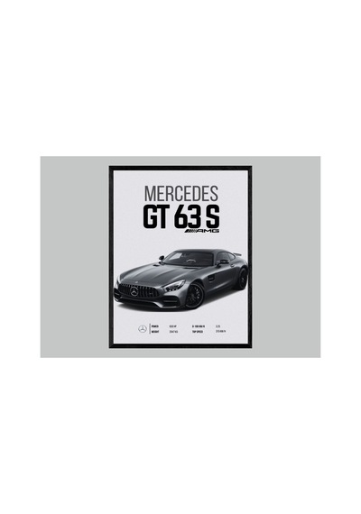 Mercedes Doğal Ahşap Çerçeveli Tek Parça Dekoratif Tablo Çok Renkli - 819049623 Çok Renkli