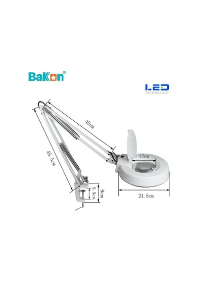 Bakon Bk500c-5x 15w Led Akrobat Büyüteç 127 Mm 5 Diopter Mercek Loop