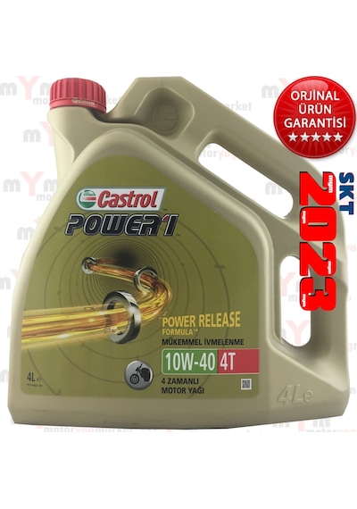 Castrol PoWer 1 4t 10W-40 4 L 4 Zamanlı Motosiklet Motor Yağı N11.2822