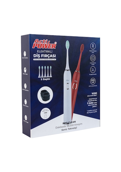Acti Power Pro Clean Elektrikli Şarjlı Sonic Diş Fırçası + 5 Yedek Başlık