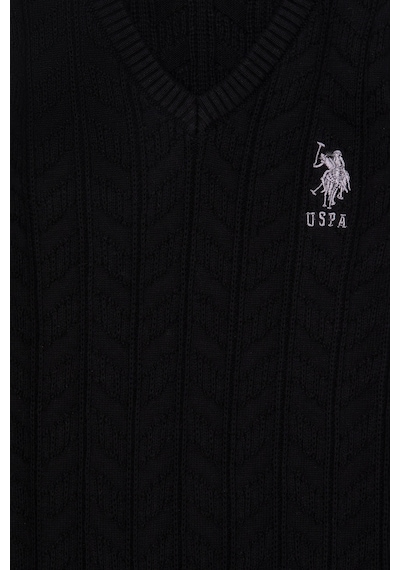 U.S. Polo Assn. Erkek Çocuk Siyah Basic V Yaka Kazak 50293535-VR046