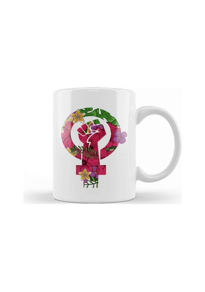 Awesome Floral Fist Hippie Power Hipster Peace Kupa Bardak Porselen Karışık