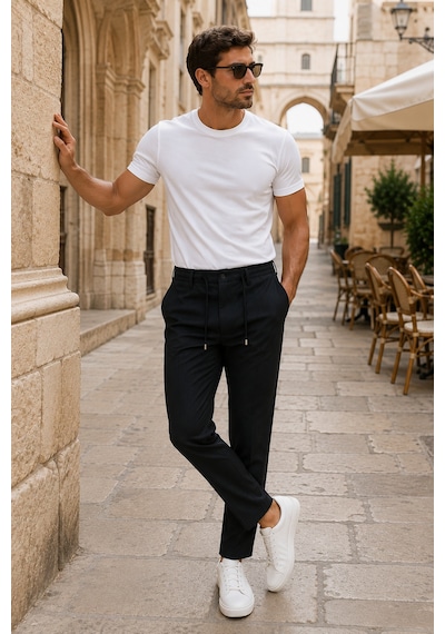 Danger Erkek Comfort Fit Siyah Çizgili Jogger Pantolon Esnek Kumaş 0247dngr