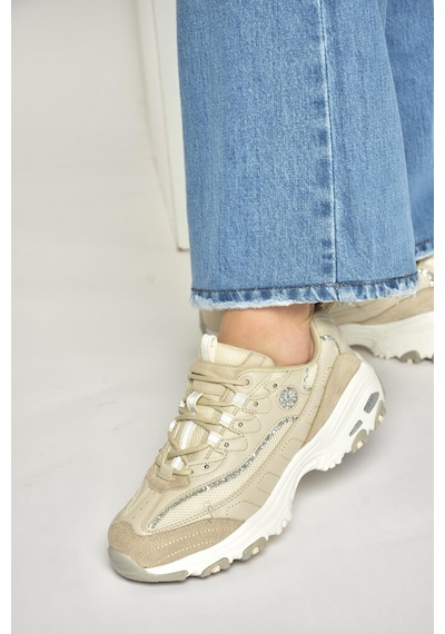 Fox Shoes Y702038709 Bej Kalın Tabanlı Spor Ayakkabı Sneakers Bej