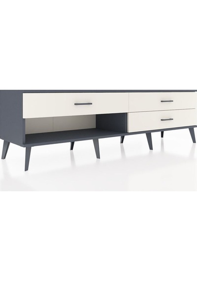 Hyperion Tv Ünitesi 3 Çekmeceli 176x44x51 Antrasit-antrasit/aytaşı Antrasıt/aytası
