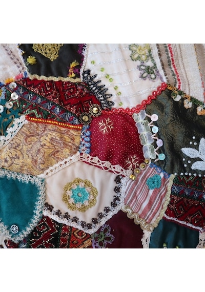 Patchwork Çılgın Koltuk Örtüsü Çok Renkli