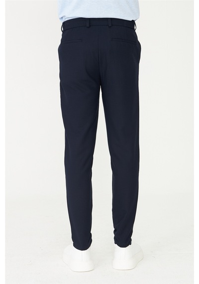 White Stone Lacivert Modern Kesim Bağcıklı Smart Casual Jogger Pantolon Lacıvert