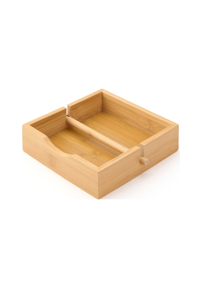 Tohanaa Bambu Yatay Peçetelik - Kahverengi - 18 Cm Renkli