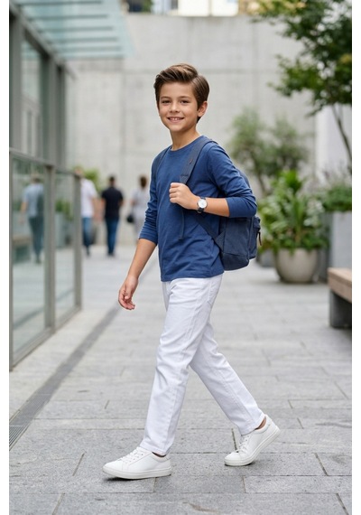 Kiagu Erkek Çocuk Uzun Kollu Basic Düz Tişört %100 Pamuk Bisiklet Yaka T-shirt 2-13 Yaş İndigo Kiagu Erkek Çocuk Uzun Kollu Basic Düz Tişört %100 Pamuk Bisiklet Yaka T-shirt 2-13 Yaş İndigo