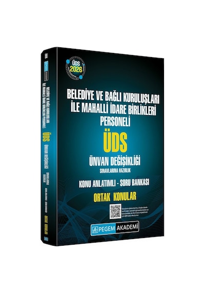 Pegem 2026 Gys Üds Belediye Ve Bağlı Kuruluşları İle Mahalli İdare Birlikleri Ortak Konular Konu Anlatımlı Soru Bankası Görevde Yükselme Ünvan Değişikliği Pegem Akademi Yayınları