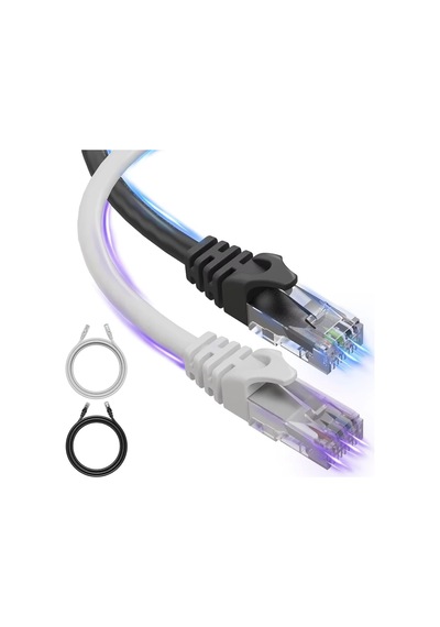 15 Metre, Ethernet Kablosu, Ağ Kablosu, Lan, Cat6, Modem İnternet Kablosu, Gri, Standart