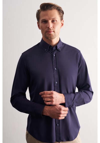 İmza Lacivert Düğmeli Yaka Örme Uzun Kol Performans Ürün Slim Fit Esnek Gömlek 1004255270 Lacivert İmza Lacivert Düğmeli Yaka Örme Uzun Kol Performans Ürün Slim Fit Esnek Gömlek 1004255270 Lacivert