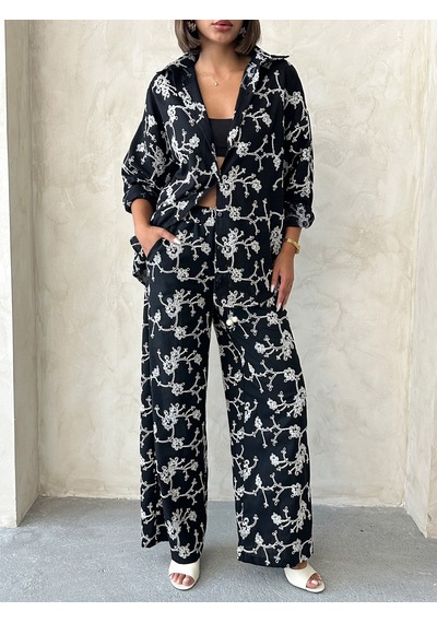 Verymoda Süzüne Nakışlı Pantolon F1927 Siyah