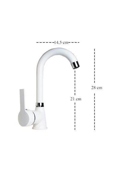 Inventa Beyaz Delta Kısa Borulu Lavabo Bataryası