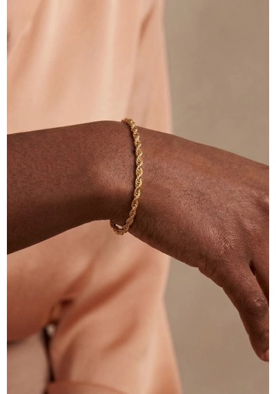Halat Örgü Zincir Model Gold Çelik Bileklik Unisex Bileklik Kuzey Serisi