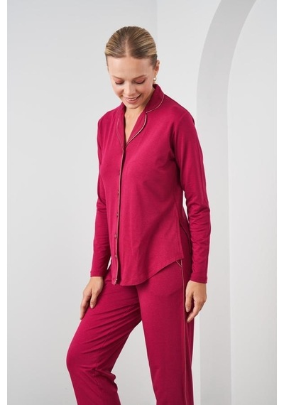 Pjs 24529 Kadın Düğmeli Pijama Takım 001