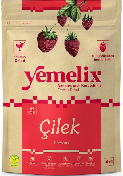 Freeze Dried Çilek Kuru Meyve Cipsi - Dondurularak Kurutulmuş Çilek 15g 15 G