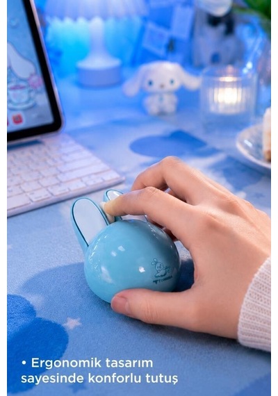Fare Çeşidi Optik Cihaz Ofis Gereci Kablosuz Tavşan Kulaklı Sessiz Mouse Tm21 Mavi Kablosuz Fare