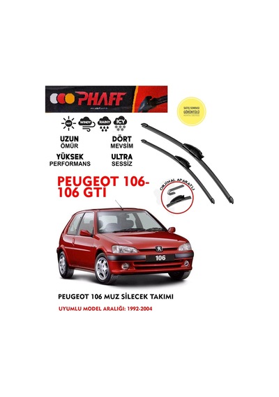 Peugeot 106 Vs 106 Gti Ön Muz Silecek Takımı 1996 Model Araca Özel Aparat
