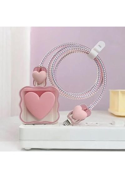Şarj Aleti Kılıfı &amp Kablo Koruyucu Set İphone 18w/20w Uyumlu Adaptör Kılıfı, Kablo Düzenleyici, Şarj
