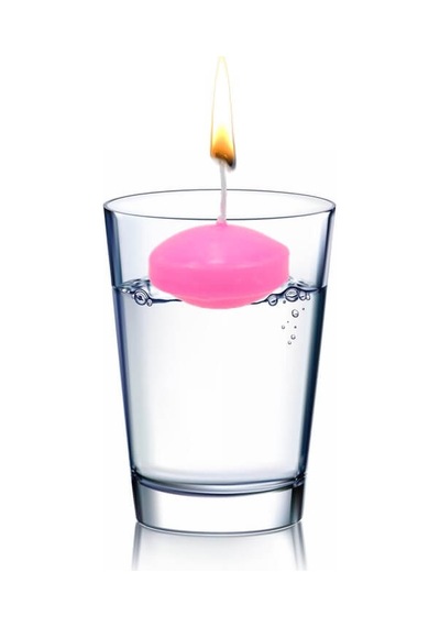 Suda Batmadan Yüzen Mum, 5 Adet - Pembe