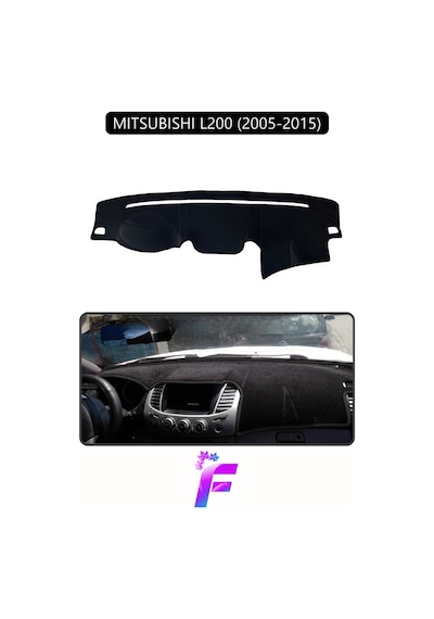 Mıtsubıshı L200 2005-2015 Araca Özel Torpido Örtüsü Kolay Montaj Güneşten Korur Koruma H36 Siyah