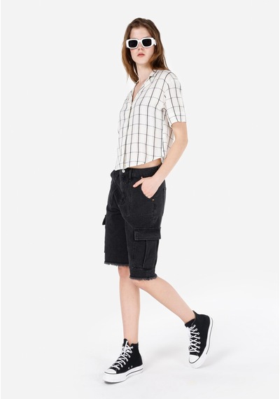 Colin's Colins Cargo Fit Yüksek Bel Kadın İndigo Jean Şort Cl1069599 Q1.v1 Dn01694 Mavi