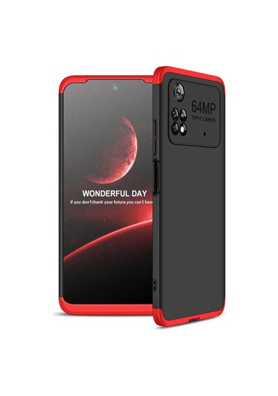 Xiaomi Poco M4 Pro 4g Kılıf Zore Ays Kapak Siyah-Kırmızı