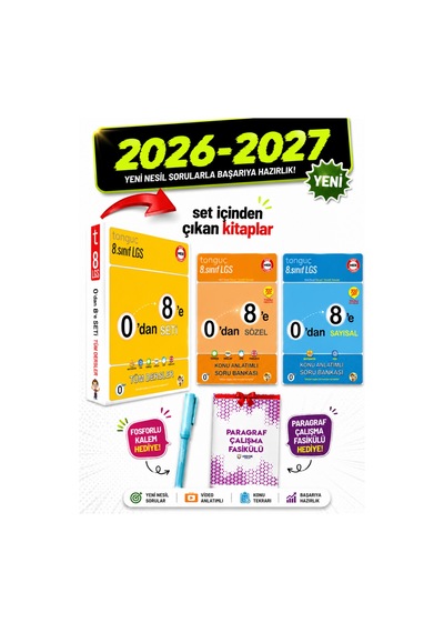 Tonguç Akademi 8. Sınıf 0'dan 8'e Hazırlık Seti 2027