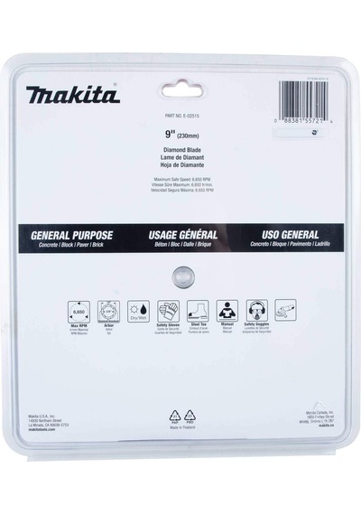 Makita E-02515 9 Inç Elmas Bıçak, Segmentli, Genel Amaçlı