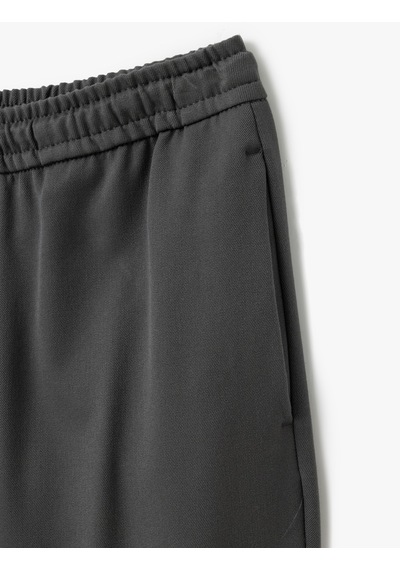 Koton Viskon Karışımlı Cep Detaylı Beli Bağcıklı Eşofman Pantolon Gri 5sam40088hw Gri
