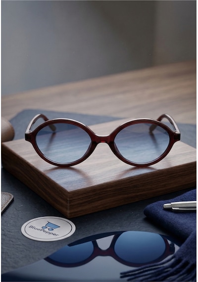 Yuvarlak Çerçeveli Modern Güneş Gözlüğü Siyah 75686767