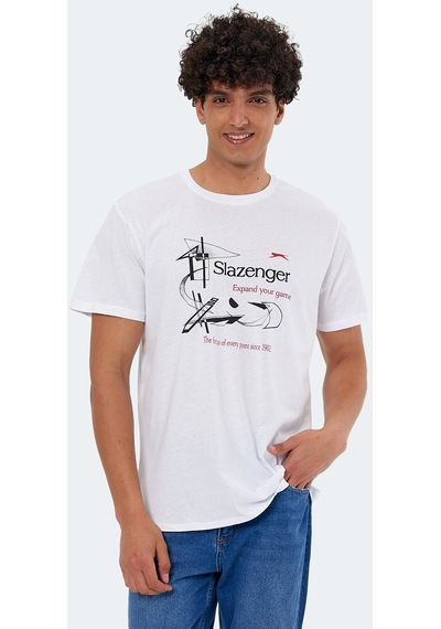 Slazenger KARNEN IN Oversize Erkek Tişört Beyaz