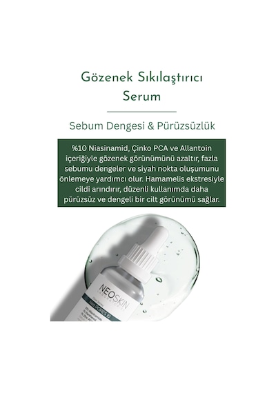 Gözenek Sıkılaştırıcı, Siyah Nokta Ve Akne Karşıtı Serum 10% Niacinamide Zincpca Salicylic Acid