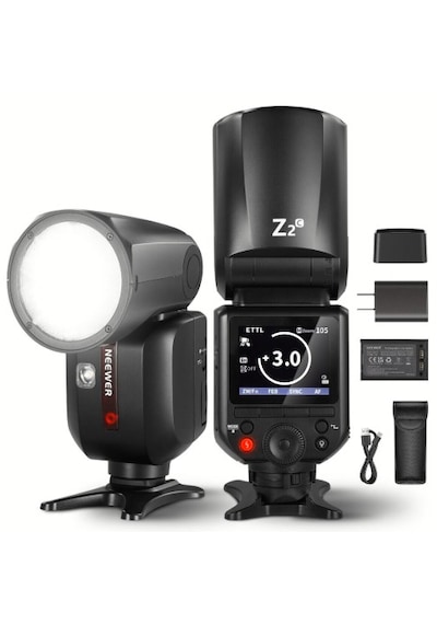 Neewer Z2pro-c Canon Uyumlu 76w Yuvarlak Kafa Akülü Tepe Flaşı