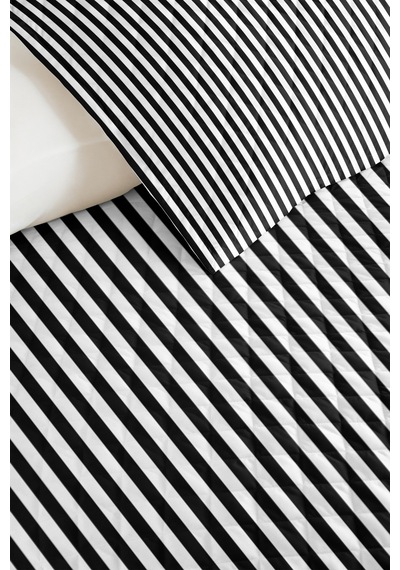 Siyah Çizgili Modern Genç Odası Tek Kişilik Pike Takımı-minimal 160x220 Cm Kapitone Yatak Örtüsü Mistik Ada Esintisi