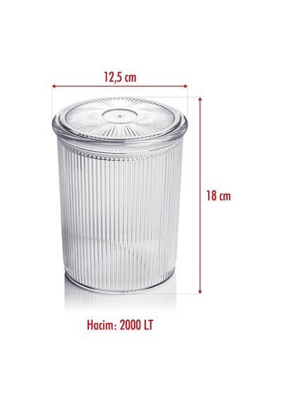 12'li Barok Yuvarlak Büyük Kavanoz Seti & Saklama Kabı & Erzak Kabı 12 2000 Ml Sarı