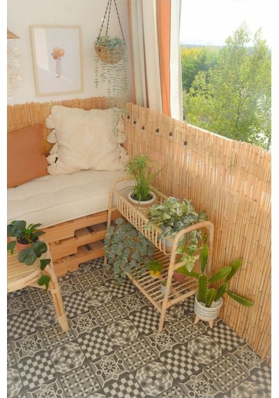Doğal Kamış Hasır Çit Bahçe, Balkon ve Gölgelik Dekorasyonu 1 Metre Yükseklik X 6 Metre Uzunluk